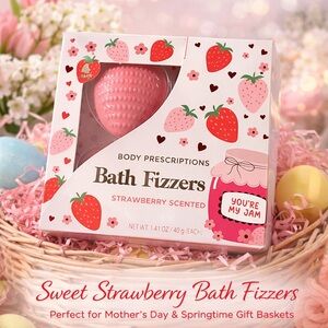 Strawberry Bath Fizzers Set Body Prescriptions Gift Set Spa Self Care Bath Bombs